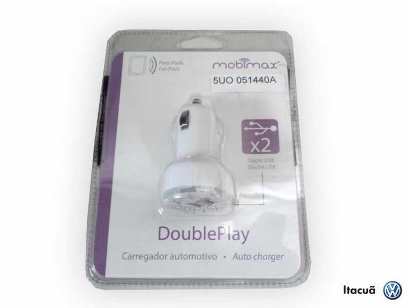CARREGADOR AUTOMOTIVO DUPLO USB BRANCO