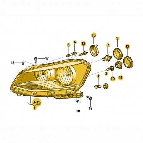 FAROL DIREITO MASCARA NEGRA SAVEIRO