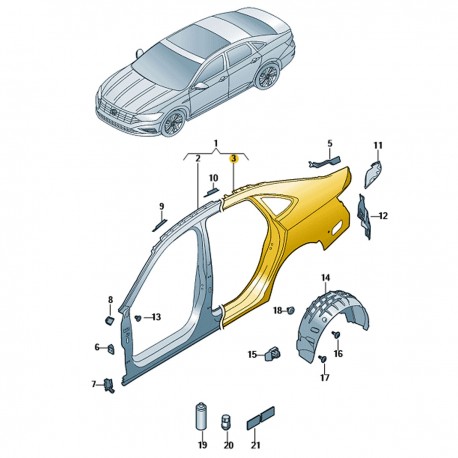 PAINEL LATERAL TRASEIRA LADO ESQUERDA JETTA