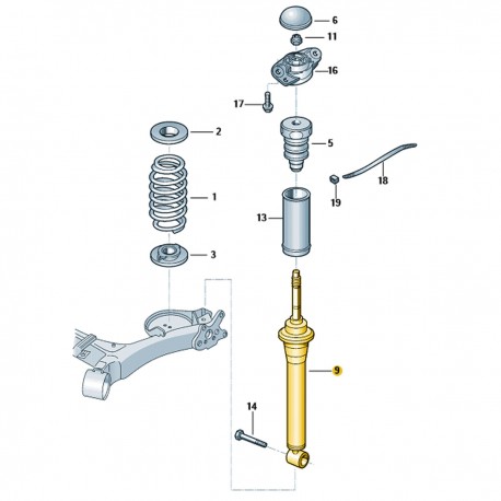 AMORTECEDOR DA SUSPENSÃO TRASEIRA T-CROSS