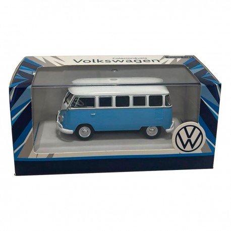 MINIATURA T1 KOMBI LUXO 1973 AZUL CLARO