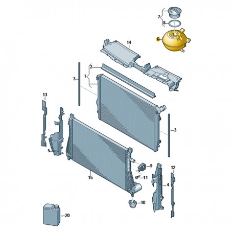 Reservatório de Água de Radiador Golf Jetta Passat Taos